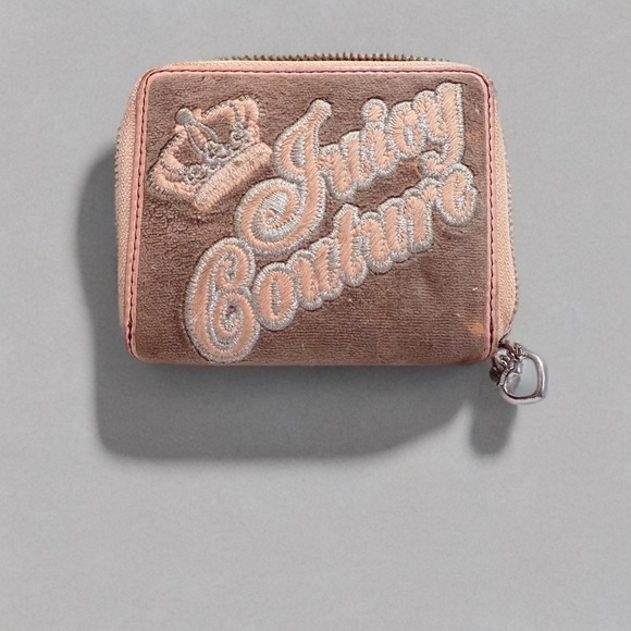 ✨ SUPER RARE Vintage Y2K Juicy Couture Brown/Pink Velour Wallet ✨ - Picture 2 of 5